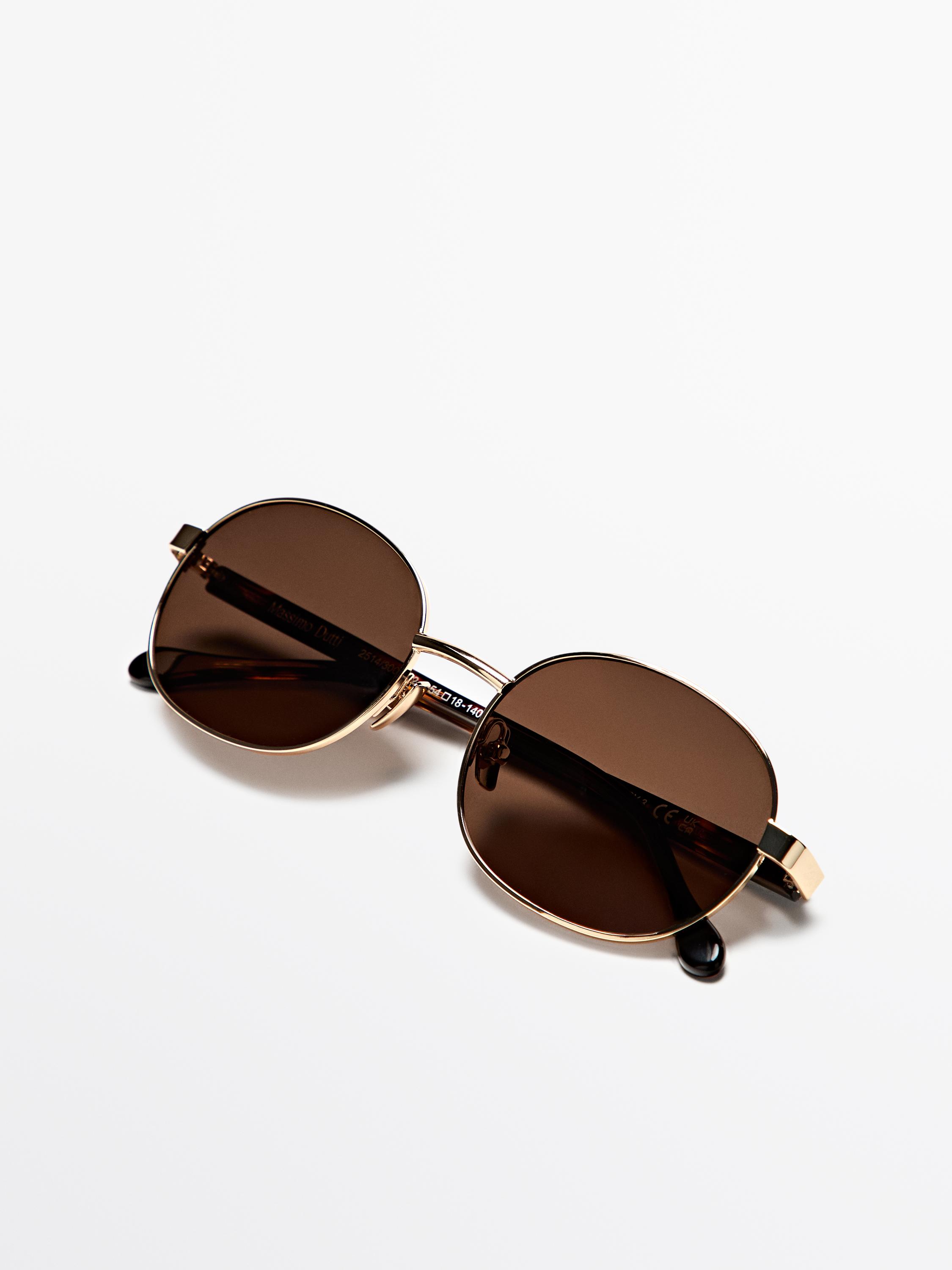 Round metal sunglasses - tortoiseshell effect